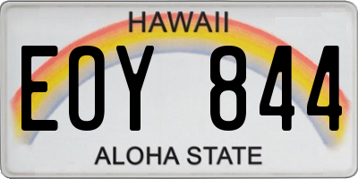 HI license plate EOY844