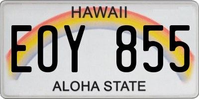 HI license plate EOY855