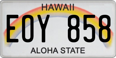 HI license plate EOY858