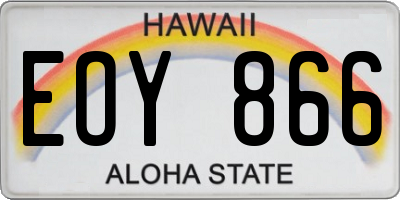 HI license plate EOY866