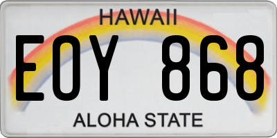 HI license plate EOY868