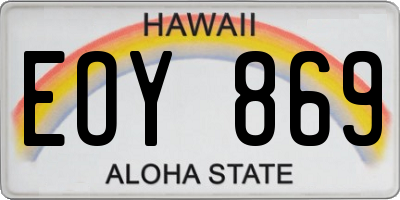 HI license plate EOY869