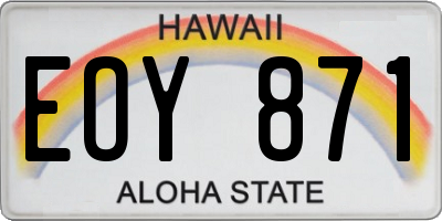 HI license plate EOY871