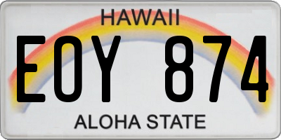 HI license plate EOY874