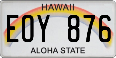 HI license plate EOY876