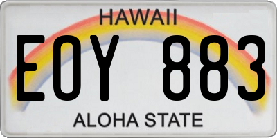 HI license plate EOY883