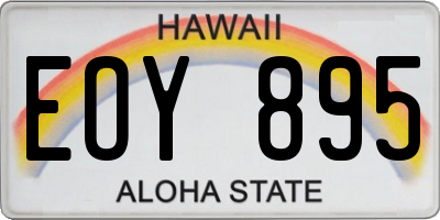 HI license plate EOY895