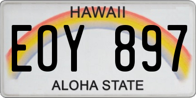 HI license plate EOY897