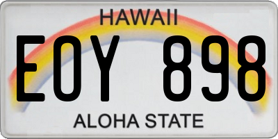 HI license plate EOY898