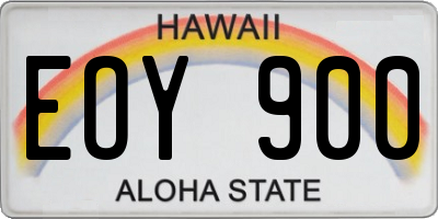 HI license plate EOY900