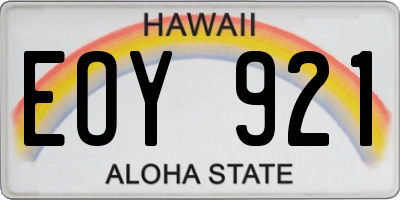 HI license plate EOY921