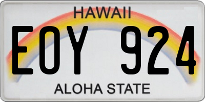 HI license plate EOY924