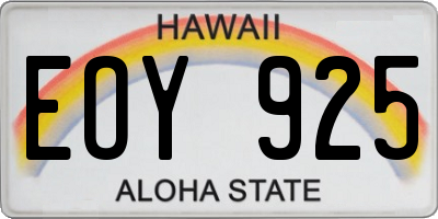 HI license plate EOY925