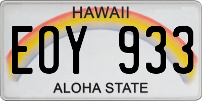 HI license plate EOY933