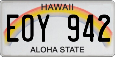 HI license plate EOY942