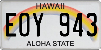 HI license plate EOY943