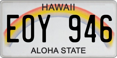 HI license plate EOY946