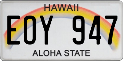 HI license plate EOY947