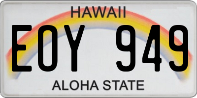 HI license plate EOY949