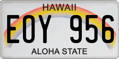 HI license plate EOY956