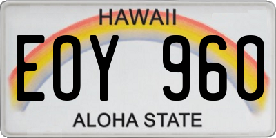 HI license plate EOY960