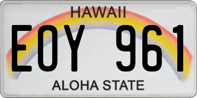 HI license plate EOY961