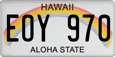 HI license plate EOY970