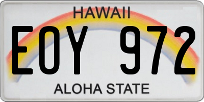 HI license plate EOY972