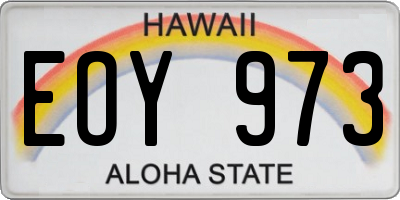 HI license plate EOY973