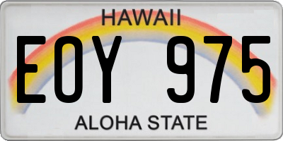 HI license plate EOY975