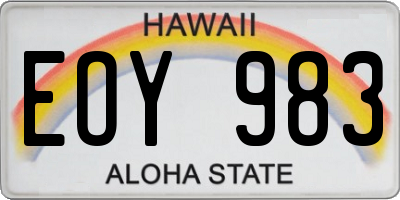 HI license plate EOY983
