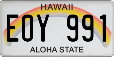 HI license plate EOY991