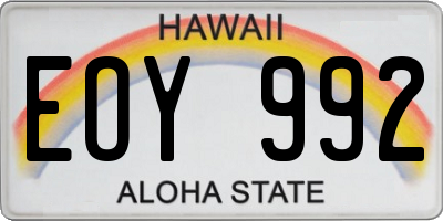 HI license plate EOY992