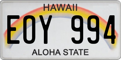 HI license plate EOY994