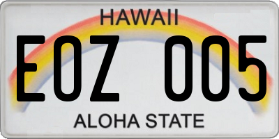 HI license plate EOZ005