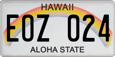 HI license plate EOZ024
