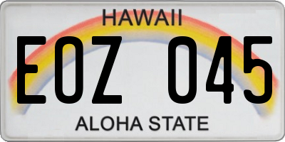 HI license plate EOZ045