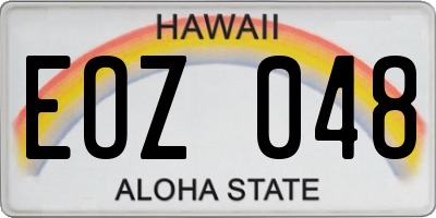 HI license plate EOZ048