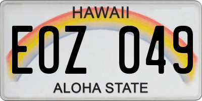 HI license plate EOZ049
