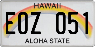 HI license plate EOZ051