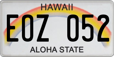 HI license plate EOZ052