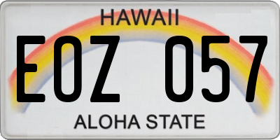 HI license plate EOZ057