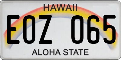 HI license plate EOZ065