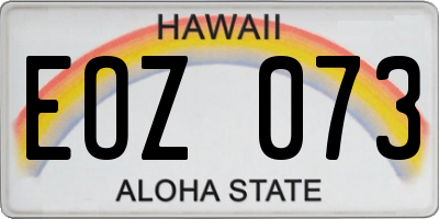 HI license plate EOZ073