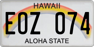 HI license plate EOZ074