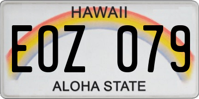 HI license plate EOZ079