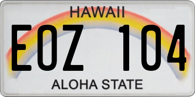 HI license plate EOZ104