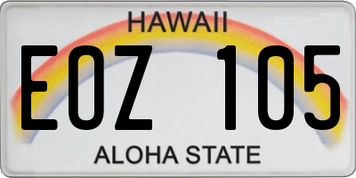 HI license plate EOZ105