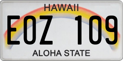 HI license plate EOZ109