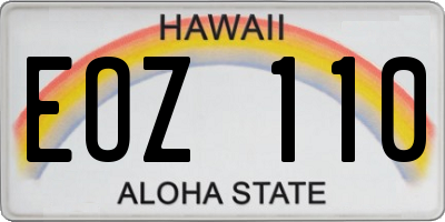 HI license plate EOZ110